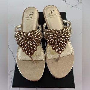 Adrianna Papell Delta Kaftan Metallic Sandal